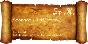 Szongoth Márton névjegykártya