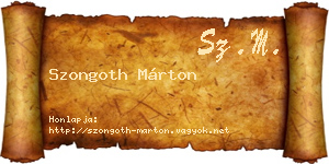 Szongoth Márton névjegykártya